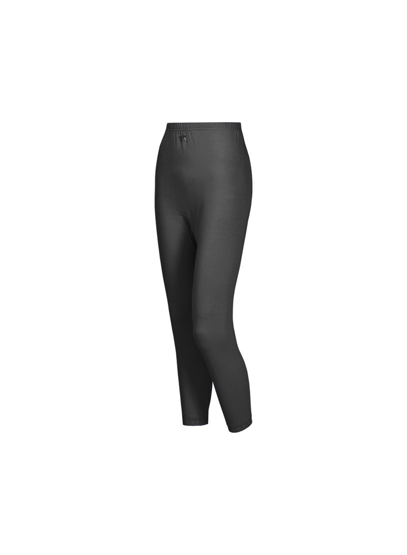 Mariposa Women’s Lightweight Soft Cotton Stretchable Long Inner Pant Everyday Wear  Black Pack of 6 - Image 3